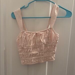 Aritzia light Pink Martina Crop Tank Top